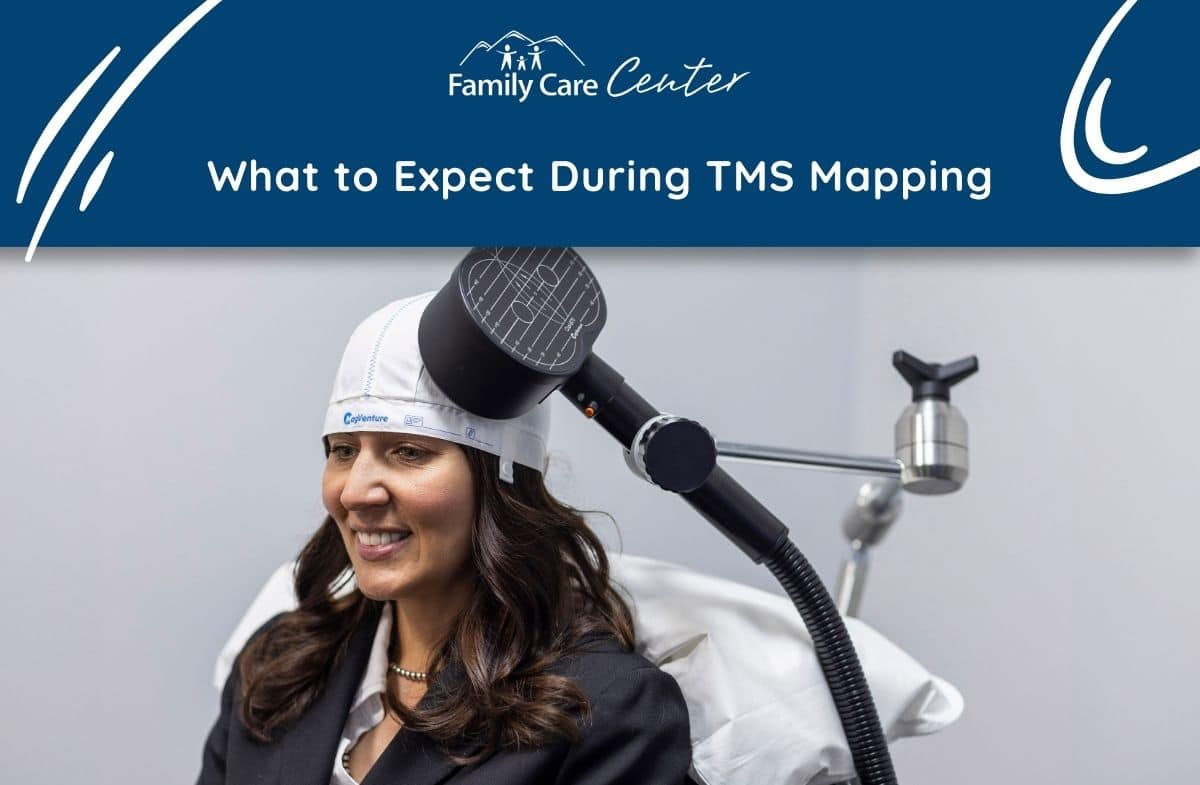female patient undergoing tms mapping at family care center