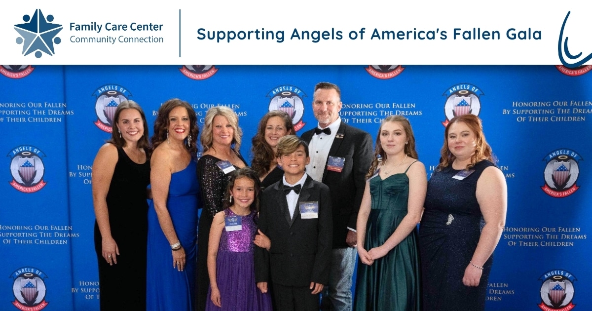 Group of people nicely dressed at the Angels of America's Fallen gala.