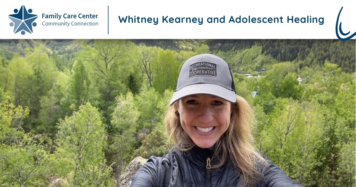 Female therapist, Whitney Kearney, spends time on a hike in Colorado.