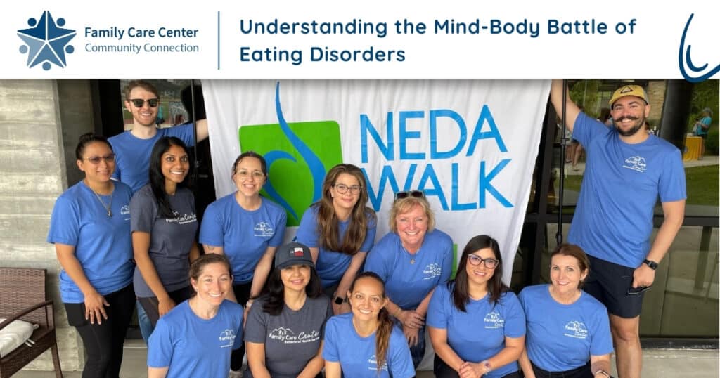 Lindsey Schwartz and Texas area clinicians participate in the NEDA Walk to raise understanding for eating disorders.