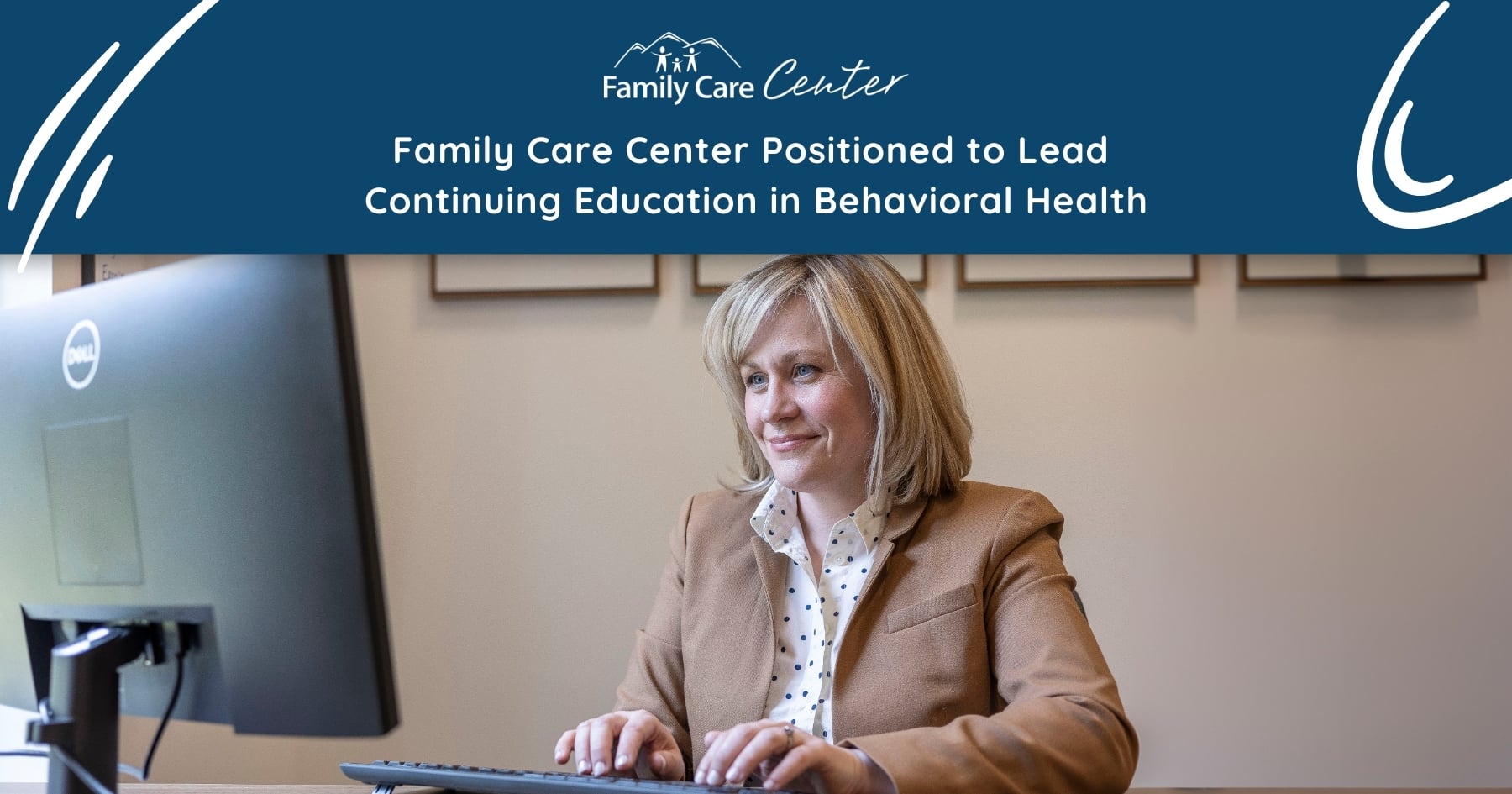 Mental health provider completing continuing education CMEs at Family Care Center.