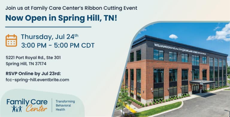 photo of family care center invitation to spring hill, TN ribbon cutting event