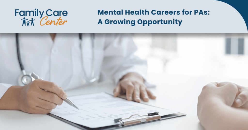 A mental health PA meets with a Family Care Center patient
