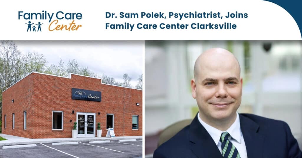 Photo of Dr. Sam Polek outside of the Clarksville clinic