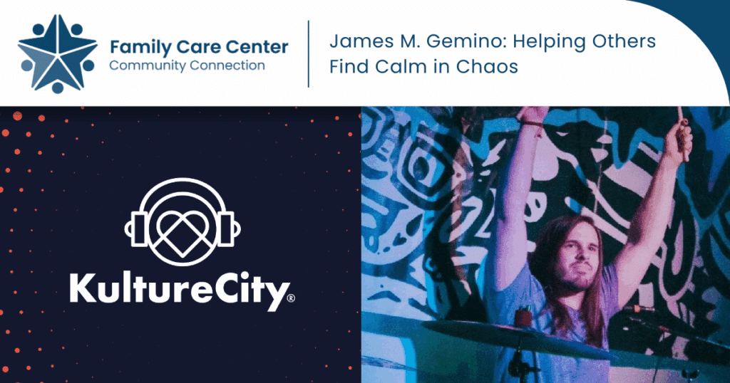 James M Gemino plays the drums