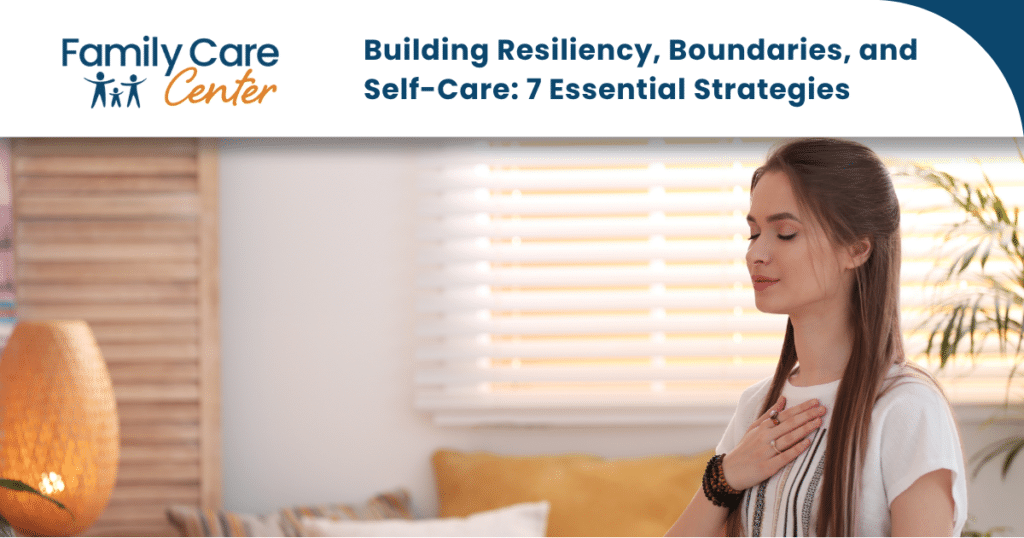 Woman setting boundaries and practicing self care at home