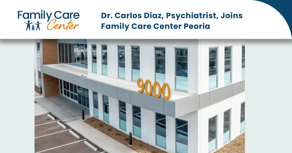While building that houses Family Care Center Peoria and Dr. Carlos Diaz