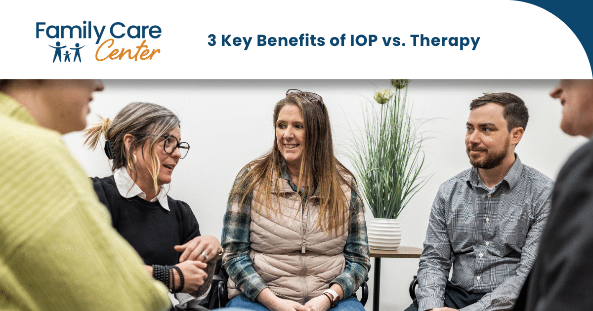 A group of 5 patients participate in an IOP session