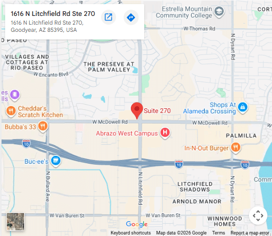 Map to Family Care Center Goodyear, AZ