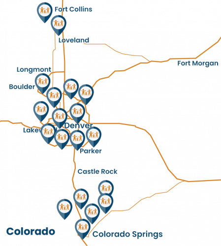 Colorado Map with Pins map of family care center colorado clinic locations